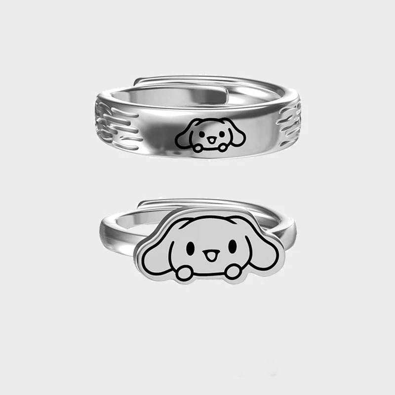 

Симпатичное кольцо Yugui с собакой парные модные простые кольца дикий тренд Большое Ухо Собака регулируемое Открытое кольцо Мультяшные аксес...