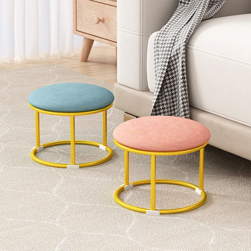 

Nordic Light Luxury Small Stool Home Living Room Coffee Table Footstool Internet Celebrity Fabric Small Bench Low Stool Doorway