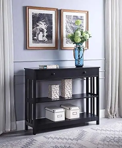 

1 Drawer Console Table, Black