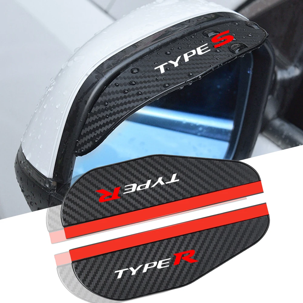 

2pc car Rear view Mirror sticker rain eyebrow weatherstrip For Honda TYPER TYPERS Auto Accessories