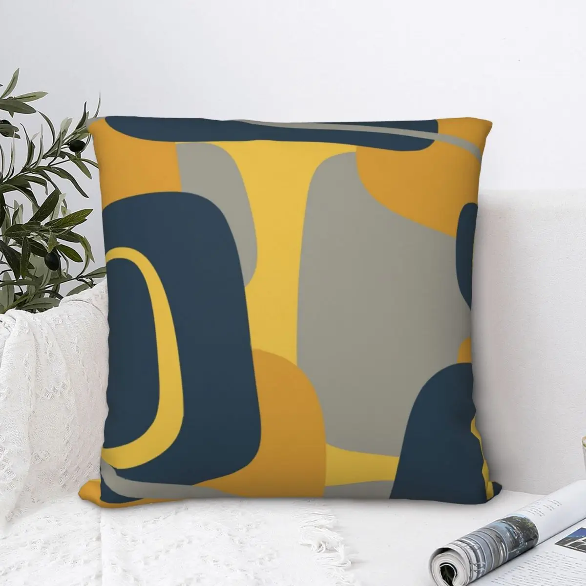 

Темно-синий горчичный желтый квадратный чехол для подушки Чехол для подушки креативный домашний декоративный чехол для подушки из полиэст...