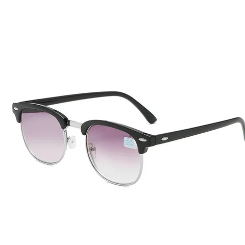 Очки солнцезащитные с диоптриями для мужчин и женщин, модные квадратные солнечные очки для близорукости, с полуоправой от-0,5 до-1,0