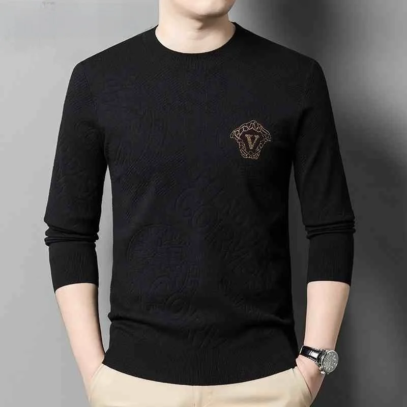 Genuine Goods Campania Мужской шерстяной свитер с длинными рукавами Рубашка круглым