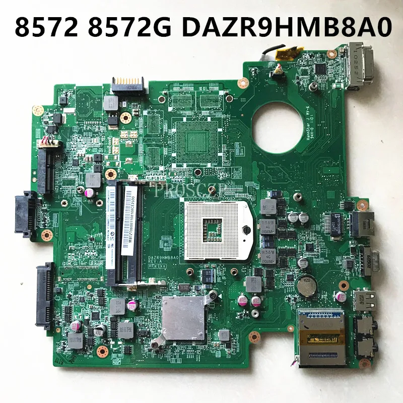 Free Shipping High Quality Mainboard For ACER 8572 8572G 8572T 8572TG Laptop Motherboard DAZR9HMB8A0 100% Full Working Well