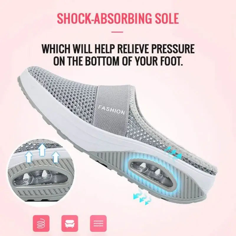 New Women Wedge Air Cushion Shoes Casual Increase Sandals Non-slip Platform Sandal For Breathable Mesh Outdoor Walking Slippers