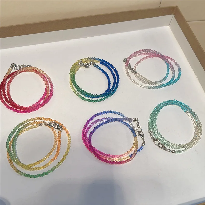 

Женская цепочка для очков с радужным градиентом, из акрила и бисера