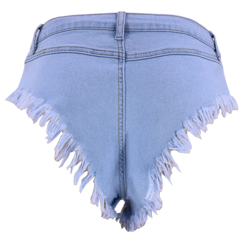 Летние новые женские джинсовые шорты с высокой талией и бахромой