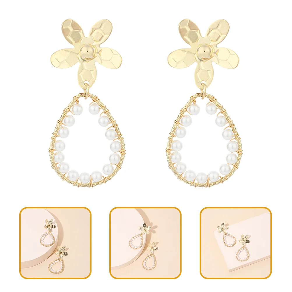 

Earringsflower Pearldangle Drop Trendy Decoration Teen Girls Womensjewelries