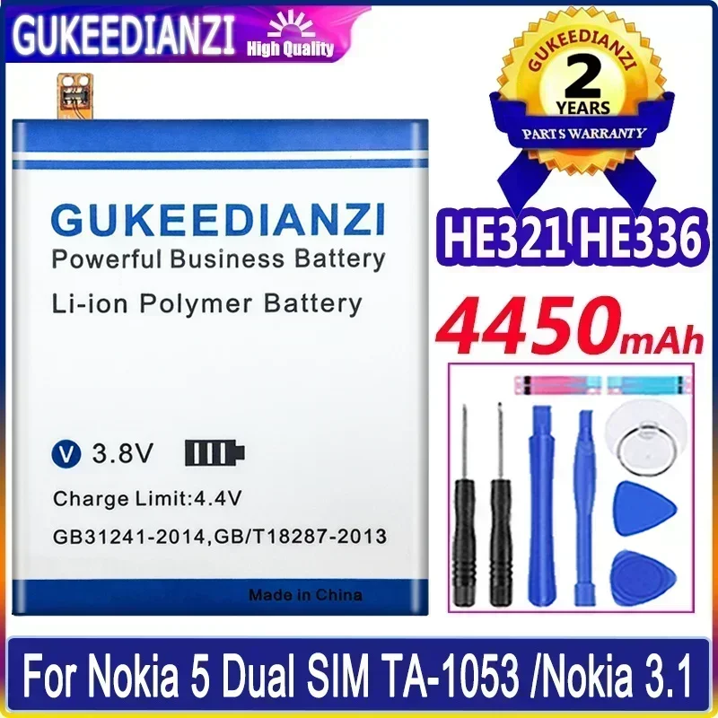 Аккумуляторы для мобильных телефонов Nokia 3.1 5/для Nokia5 Dual SIM (TA-1053 DS) Аккумулятор HE336