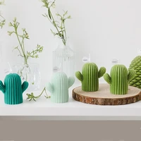 mini cactus shape silicone mold handmade diy candle desktop ornament clay gypsum resin aromatherapy thicken candle soap mould