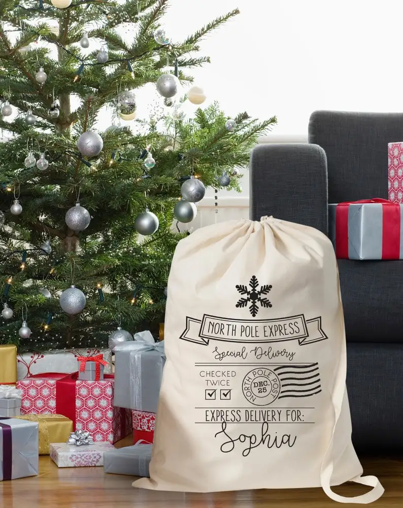 

Santa Sack Personalized Large Christmas Sack Christmas Gift Bag Large Santa Bag Kid's Christmas Gifts From Santa