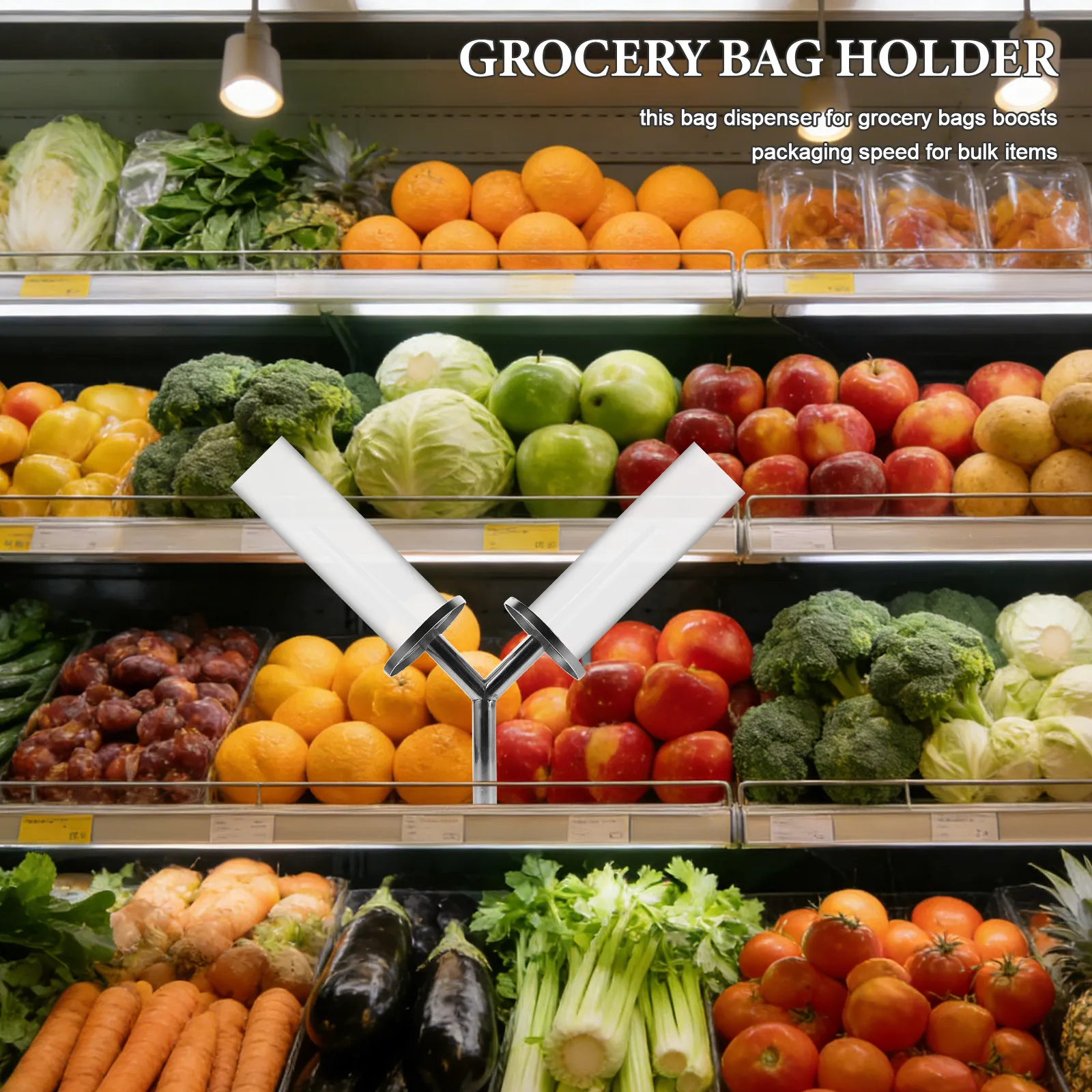 Фото Держатель-диспенсер для пакетов для продуктов, для дома и кухни, экономия места, органайзер для пакетов, стойка-контейнер, совместимый с №1