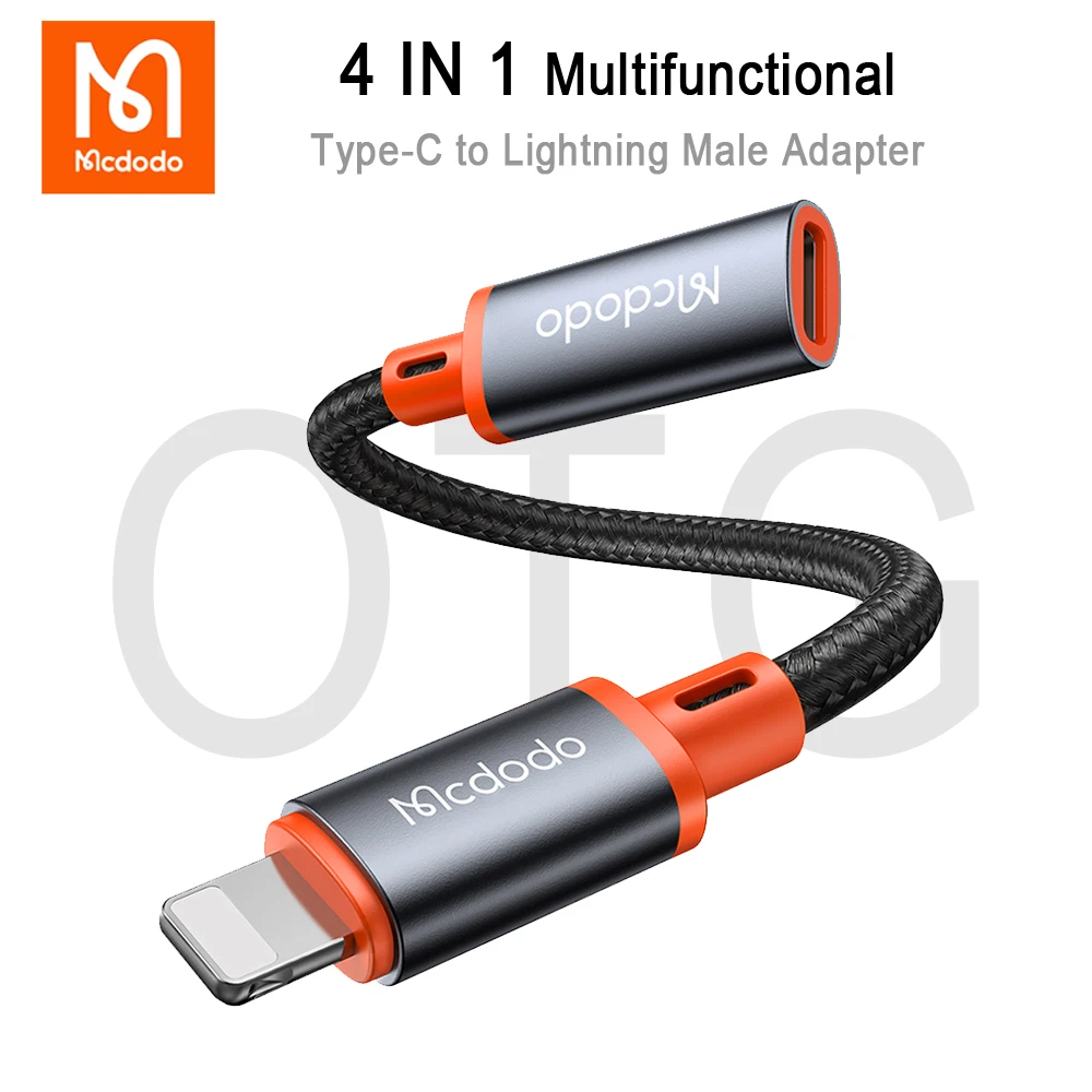 Переходник Mcdodo с Type C на Lightning папа OTG для iPhone 13 12 11 Pro Max iPad гарнитура аудио зарядка