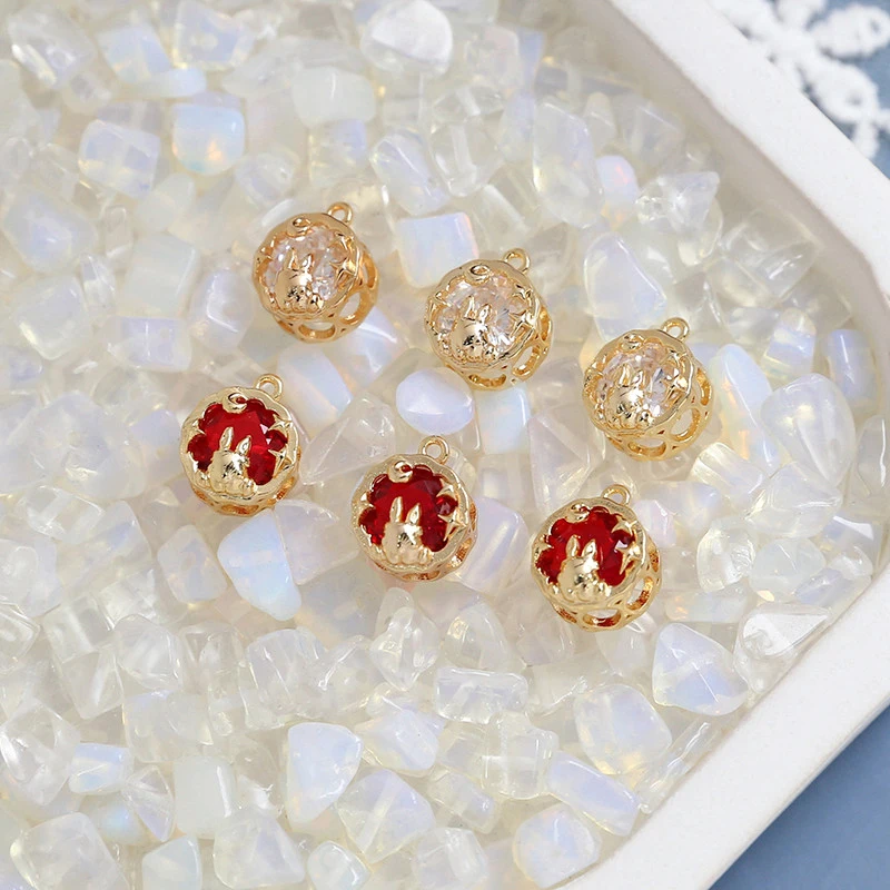 

4 шт., подвеска в виде кролика и Луны с инкрустацией из меди