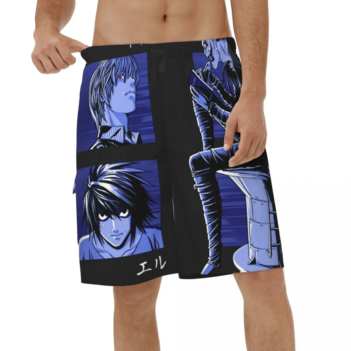 

Шорты мужские пляжные в стиле аниме Death Note, спортивные купальники для отпуска, легсветильник шорты с Риком Lawliet, Ягами, быстросохнущие, для ск...