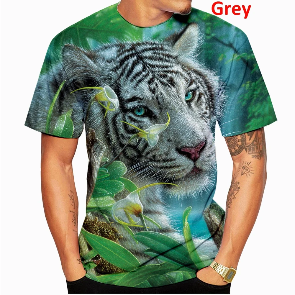 

2022 Animal T Shirt Summer Men Funny 3D Tiger Fashion Plus Size Printed T Shirt Men/Women Pullovers Tee Tops