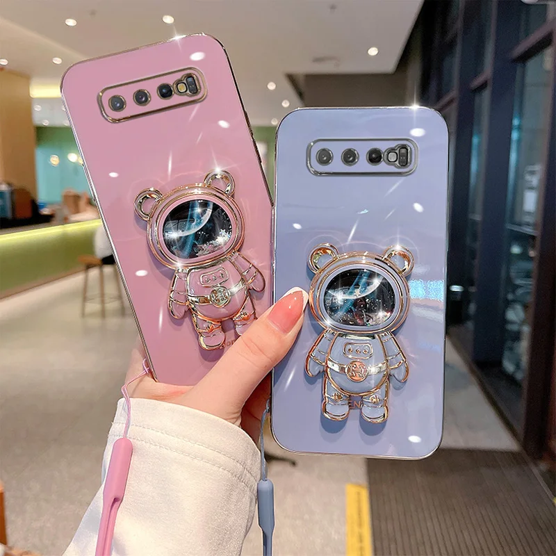 

Quicksand Astronaut Bear Silicone Cover For Samsung A14 A03S A12 A11 A13 Folding Stand Case For Samsung A04 A03 Core A02S A21S