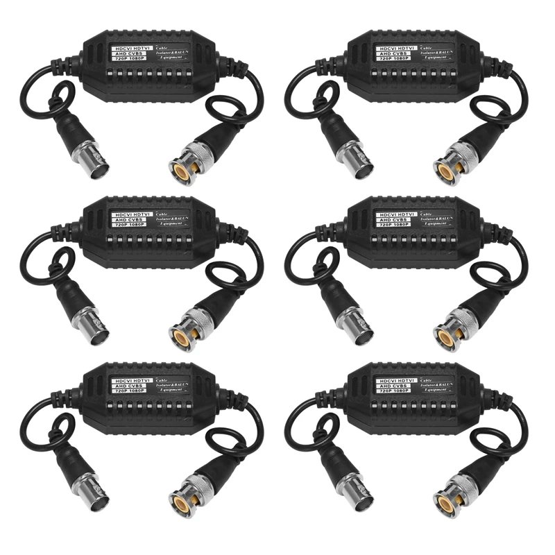 

6X Coaxial Video Ground Loop Isolator Balun BNC Male To Female For CCTV Camera