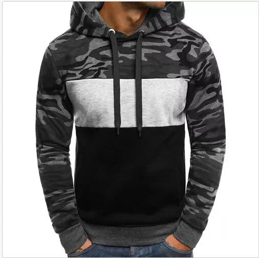 

New2022 New Men's Hoodies Camo Hooded Sweatshirt Men's Pullover Spring Autumn Hip Hop Streetwear Splicing Long Sleeve Ho