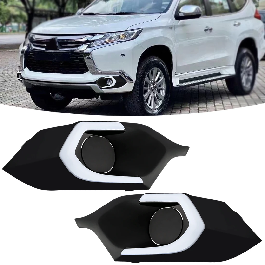 

For Mitsubishi Lancer Pajero LED DRL Daytime Running Light White Front Turn Signal Fog Lamp Yellow Headlights 12V Accessories