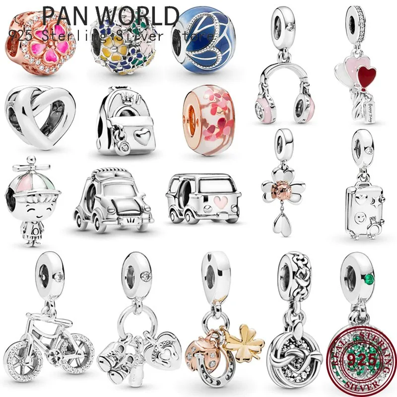

Hot 925 Silver Cute Pet Dog Fashion Balloon Boy Shining Car Charm Suitable For The Original pan Women's Bracelet Jewelry