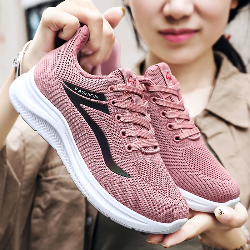 

Women Sports Shoes 2022 Spring Autumn Trend Mesh Casual Shoes Soft Bottom Fashion Lac-up Light Weight Walking Vulcanize Sneakers