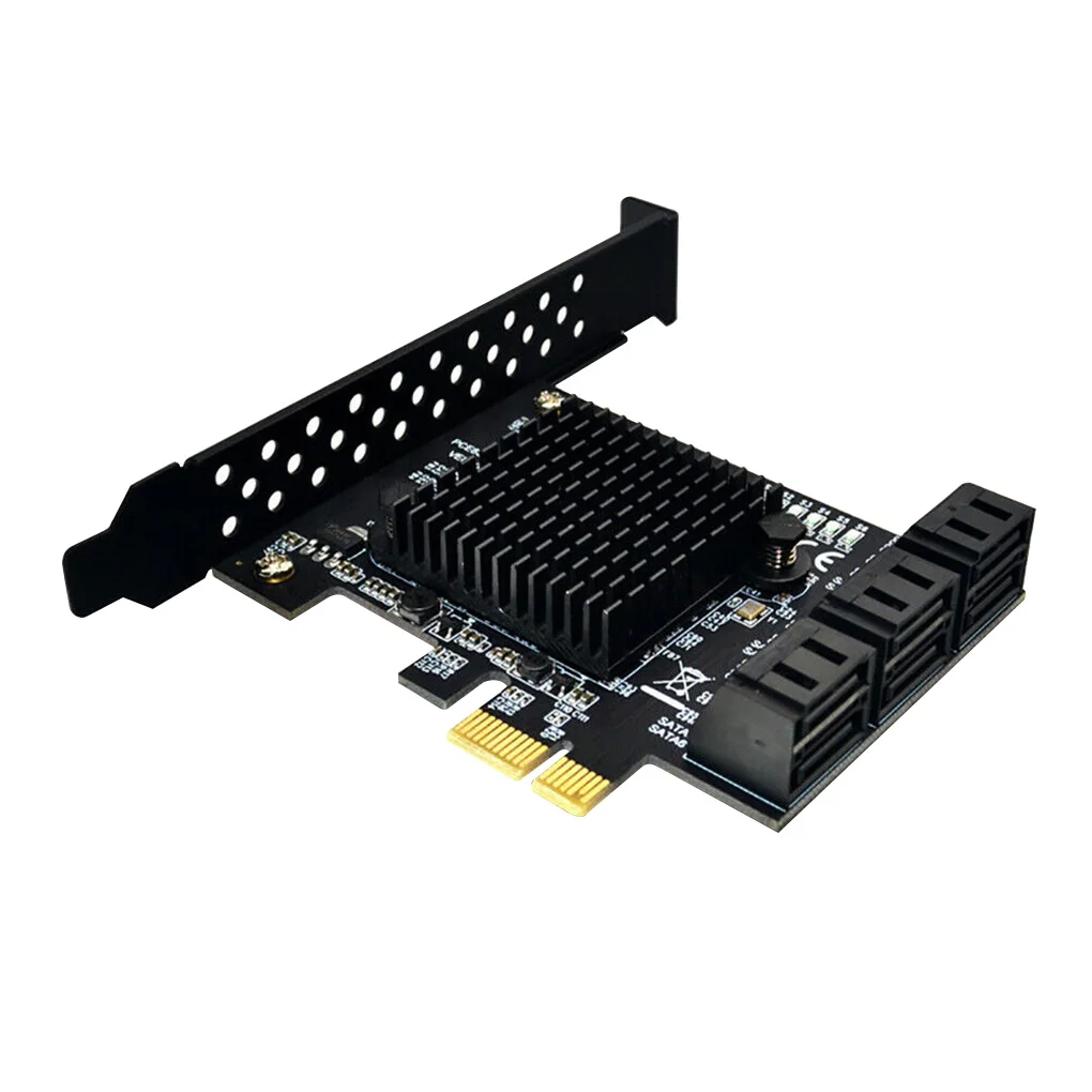 

PCI-E to SATA Adapter Card 6-ports SATA 3 0 Expansion Card 6Gbps Speed PCI-E x1 Adapter Board