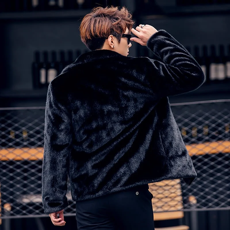 Верхняя одежда из меха норки мужская осенне-зимняя шуба искусственного с