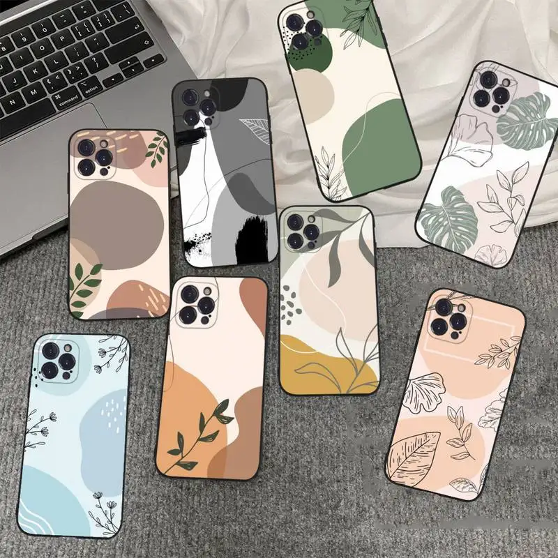

Painted Flowers Phone Case Silicone Soft for iphone 14 13 12 11 Pro Mini XS MAX 8 7 6 Plus X XS XR Cover