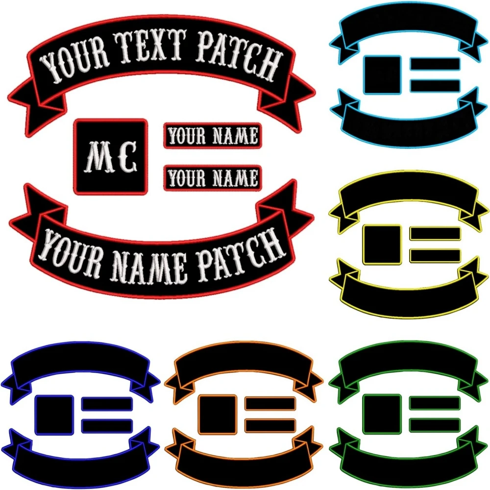 

Custom Embroidered MC Biker Patches Personalized Embroidery Rocker Patch Rider Motorcycle Patches Back Name Patch for Biker Vest