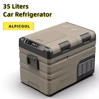Alpicool 35L Portable Car Home Use Refrigerator 35Liters Freezer Cooler With Compressor APP Control Fridge Battery Icebox Cover
