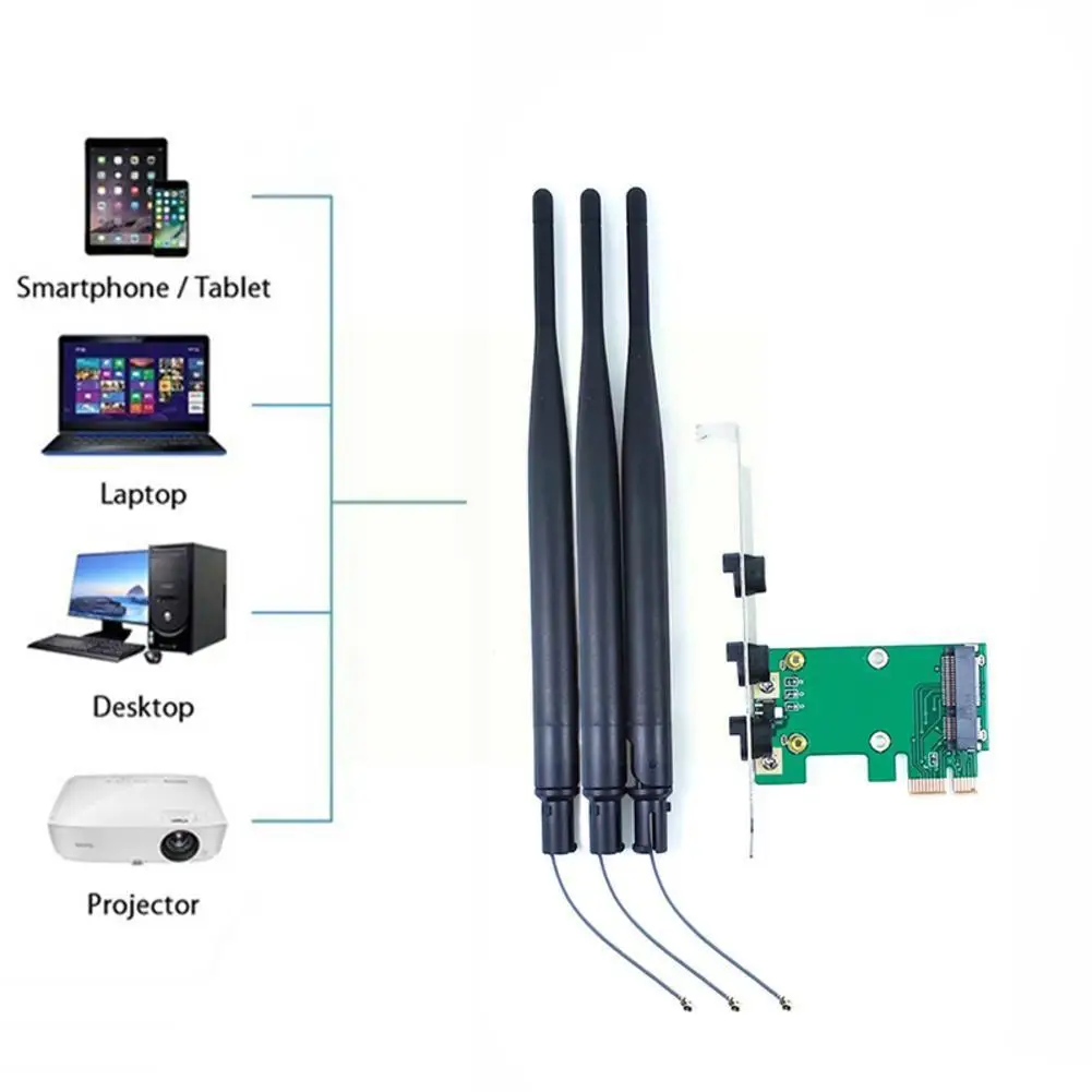

Hot MINI PCI-E к PCI-E AC беспроводной сетевой адаптер для BCM94352 7260AC AR5B22 RTL8821 карта расширения PCIe конвертер адаптировать O0V3
