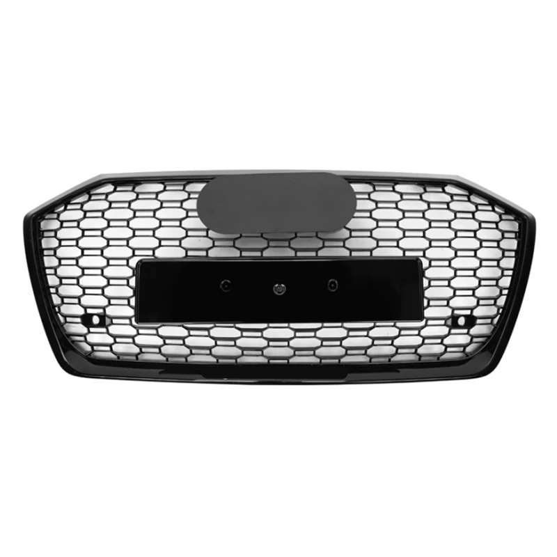 

For RS6 Style Front Sport Hex Mesh Honeycomb Hood Grill Gloss Black for Audi A6/S6 C8 2019-2020 car accessories