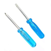 new 2pcs transparent handle metal screw driver kit set mini small portable radish head needle plate screwdriver repair sewing to