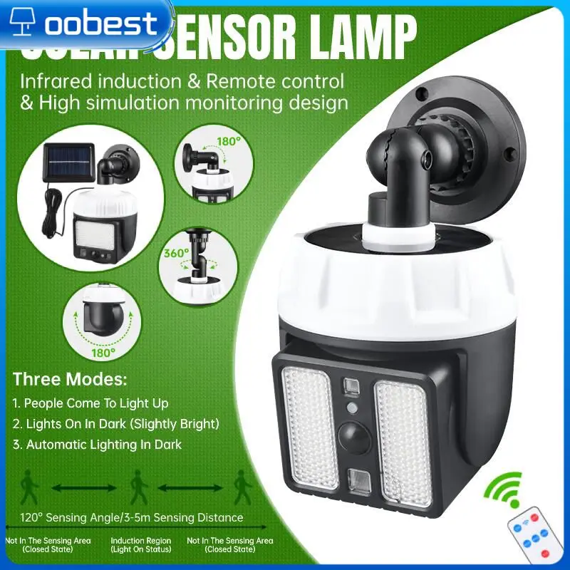 

Лампа с пассивным ИК датчиком движения, водонепроницаемый светодиодный настенный светильник с солнечным датчиком и дистанционным управлением, 3 режима
