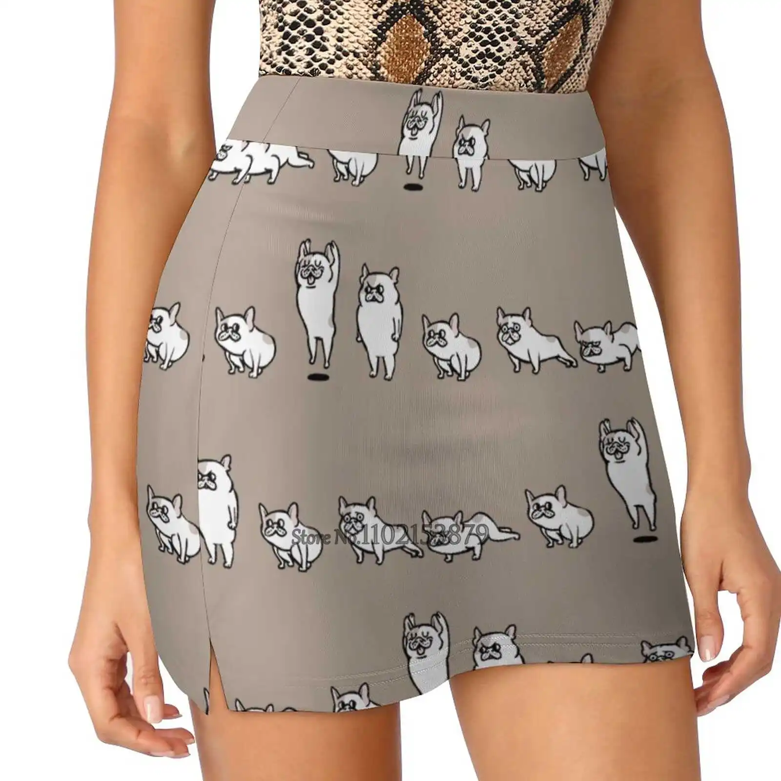 

Юбка женская спортивная с карманами, модная тренировочная юбка для бега, гольфа, французского бульдога