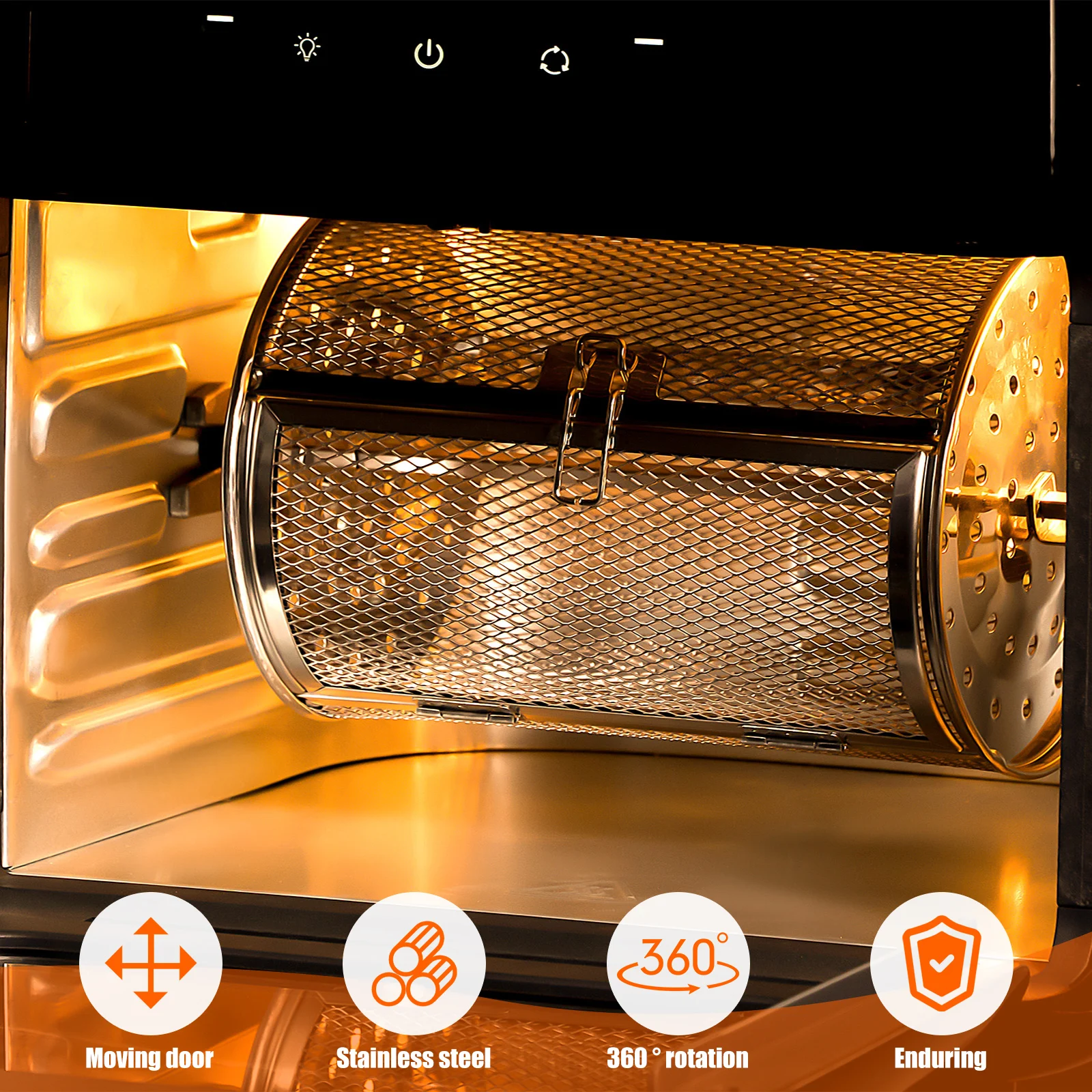 Вращающаяся корзина для гриля из нержавеющей стали орехи кофейные зерна клетка