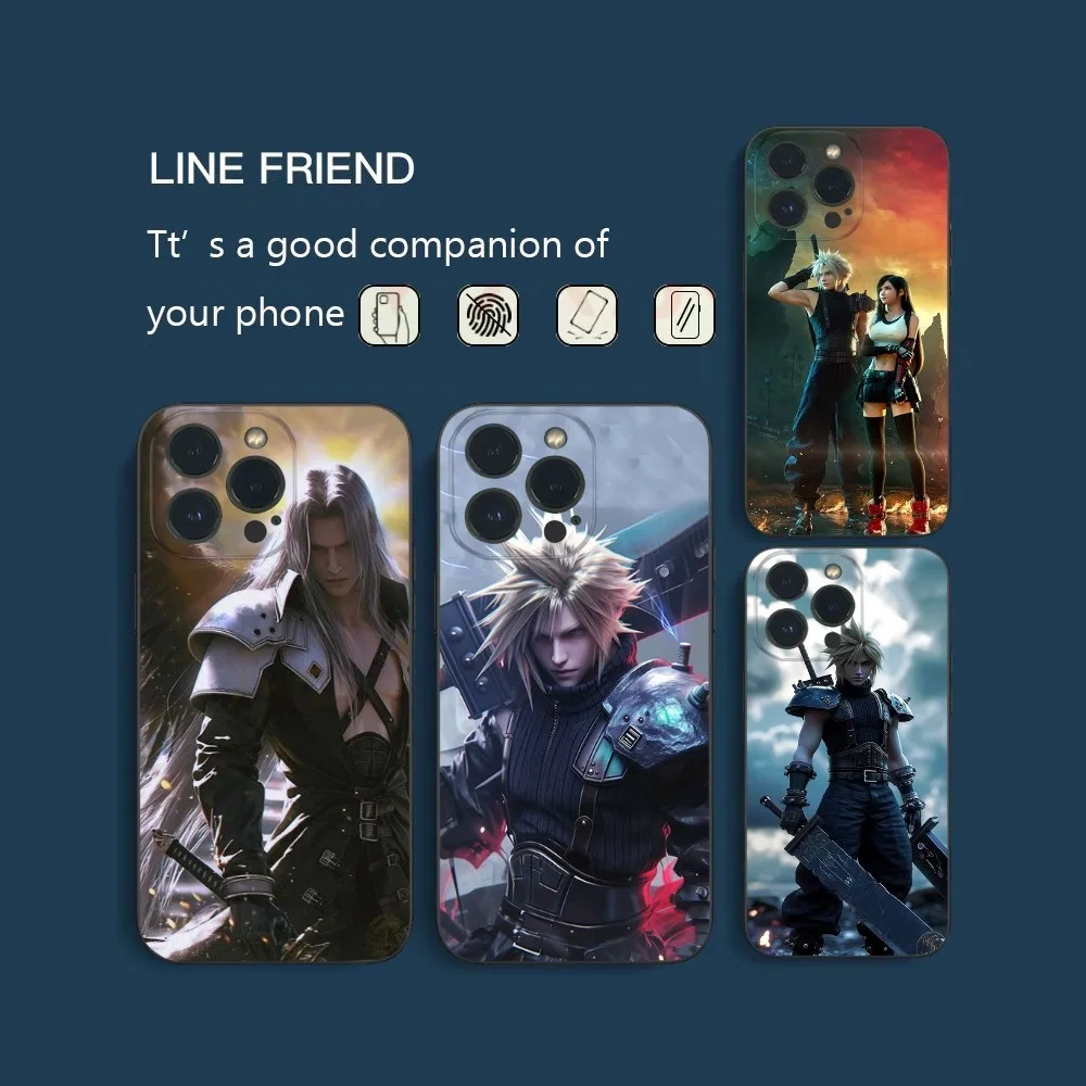 Final F-Fantasy-Y Phone Case For iPhone16 15 14 13 12 Mini 11 Pro XS Max X XR SE5 6 7 8 Plus Soft Silicone Cover