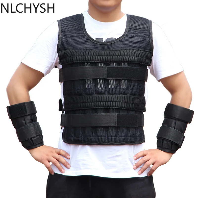

15KG Loading Weighted Vest Adjustable For Boxing Training Workout Fitness Equipment Waistcoat Sand Clothing Training Weight Vest