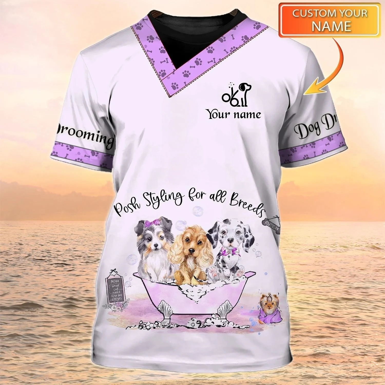 

Pet Dog Print Women's Tshirt Animal Doctor Uniform Casual O-Neck Oversized Tee Fashion Female Clothing Harajuku Short Sleeve Top