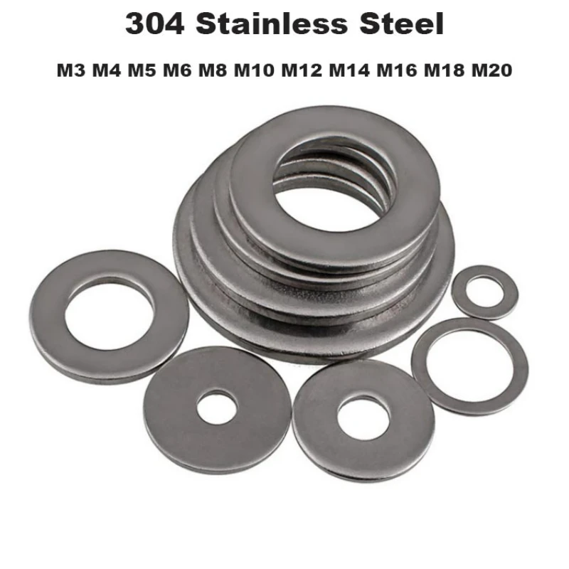 

1/2/10/20/50Pcs NF Standard 304 Stainless Steel Screw Flat Gasket Enlarged Flat Gasket M3 M4 M5 M6 M8 M10 M12 M14 M16 M18 M20