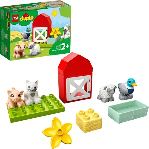 Оригинальный Конструктор LEGO DUPLO 10949, городская ферма, уход за животными для малышей, креативные игрушки, кирпичи, 4 фигурки животных, 11 шт., 2 + и...