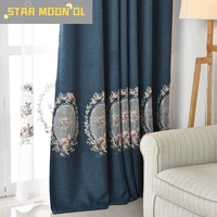 new chinese style curtain thickens shading linen embroidery window screen living room bedroom balcony