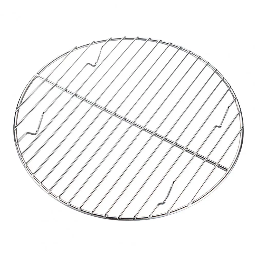 

Stainless Steel Round BBQ Net Rustproof Barbecue Mesh Round Grill Net With Foot Rack Camping Outdoor Mesh Wire Net