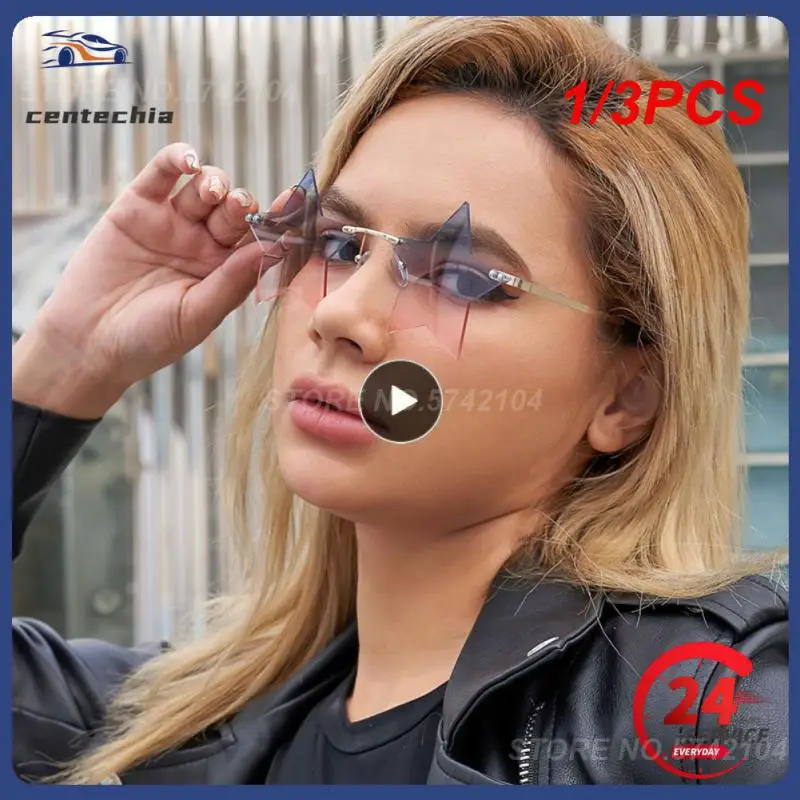 

1/3PCS Rimless Star Shape Sunglasses Trendy Sun Glasses Party Glasses Funny Pentagram Eyewear Christmas Decoration Eyeglasses