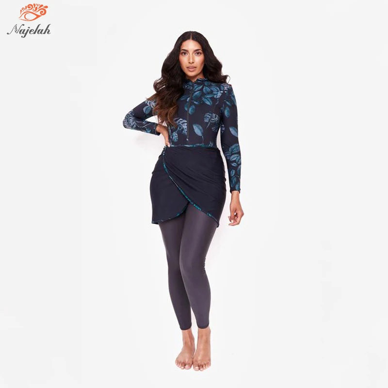 

Muslim Modest Swimwear Women Swimsuit Hijab Islamic Cover Ups Burkini Long Sleeve Swimming Suit Hijabs For Woman Bathing Swim