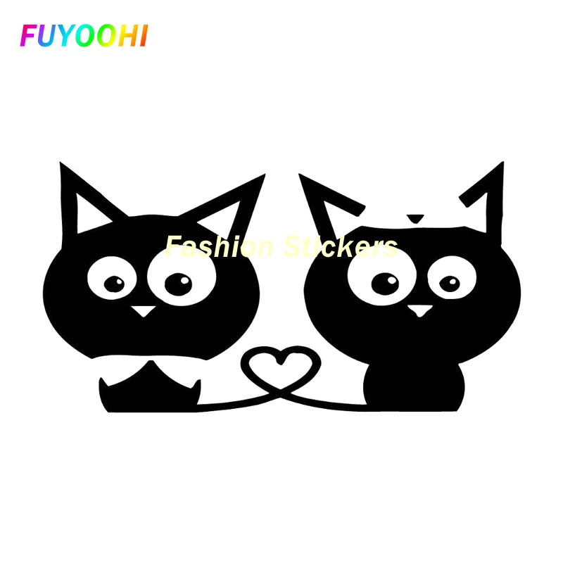 

FUYOOHI Exterior/Protection Fashion Stickers Personality Two Cute Cat Fashion Vinyl Car Sticker Motorcycle Car Styling Decals
