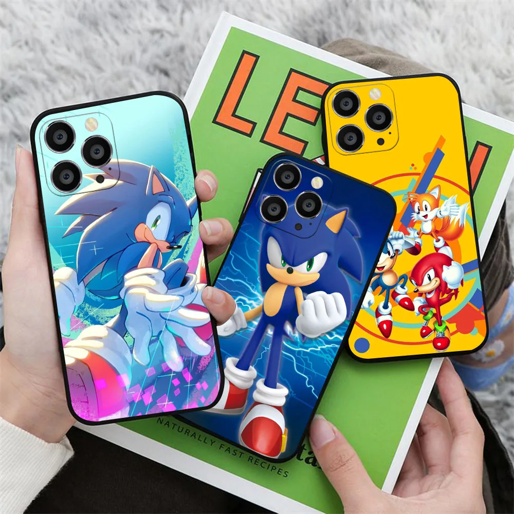 AU-11 Мультфильм Cute S-Sonics Black чехол для Moto G40 G60 G51 G41 G G50 G60S G42 G71 G52 E32 Edge 20 30 Lite Pro