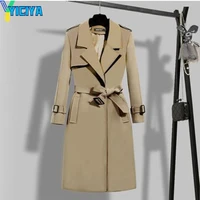 yiciya womens trench coat spring 2022 solid color coat korean loose mid length coats fashion plus size elegant womens jackets