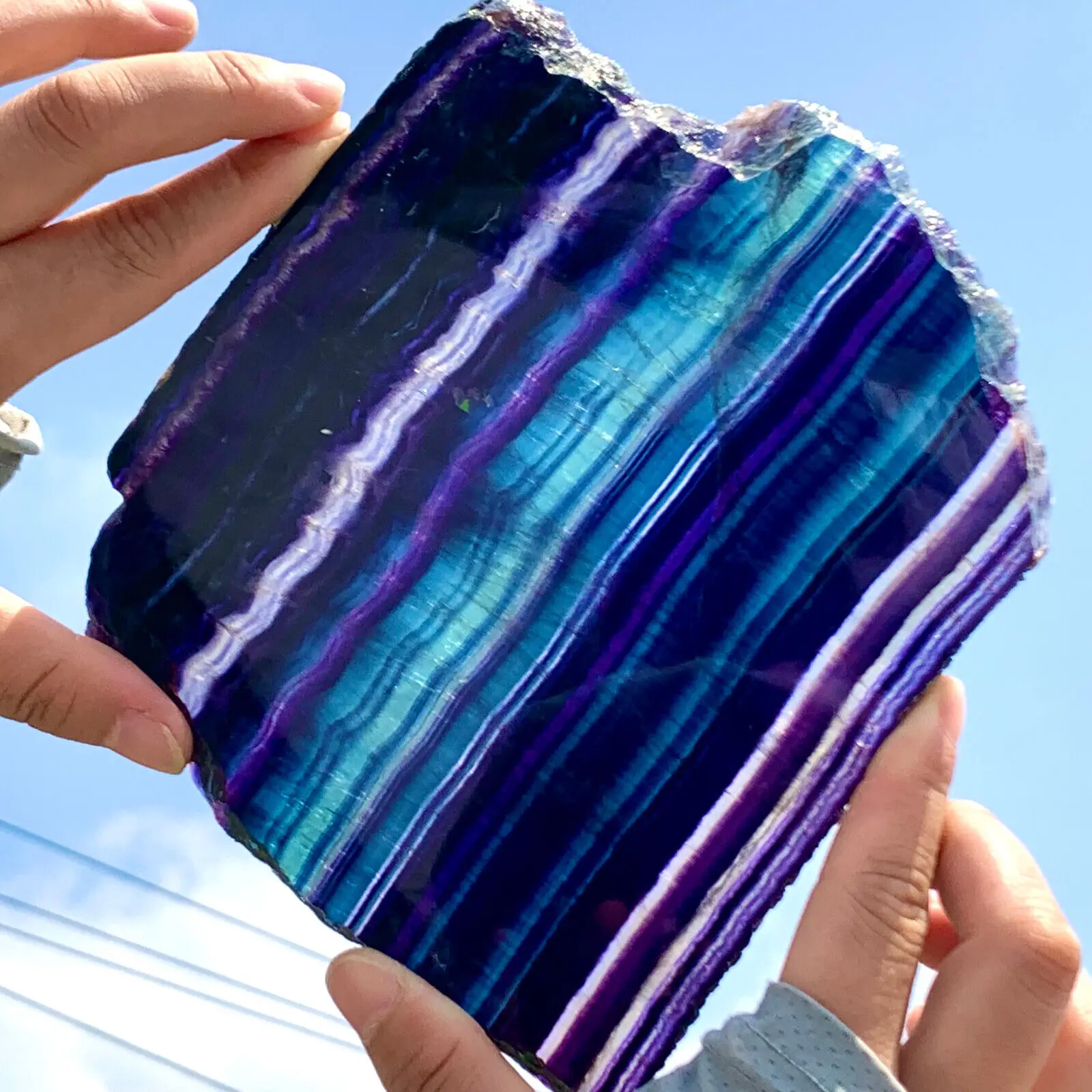 

Natural Beautiful Rainbow Fluorite Crystal Rough Stone Specimens